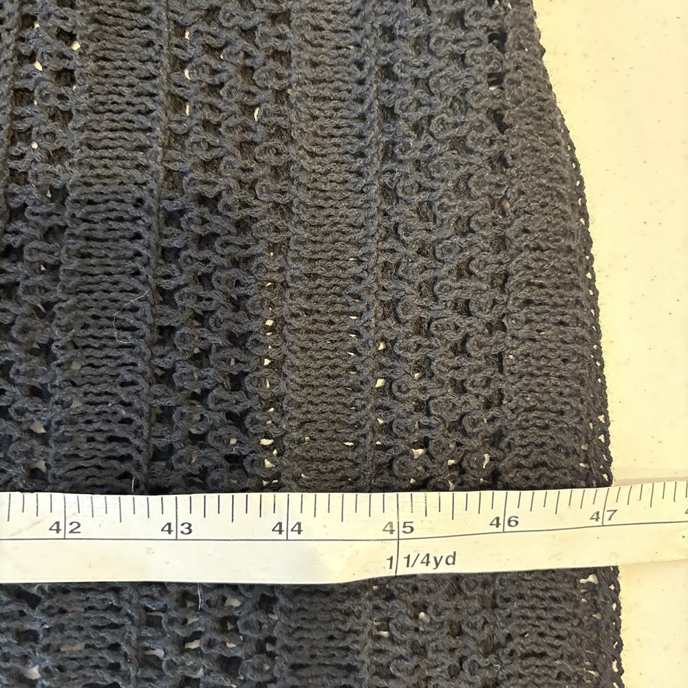 Zara Womens Black Crochet Midi Dress Size XS/S Peter Pan Collar Blogger Favorite - Picture 7 of 9